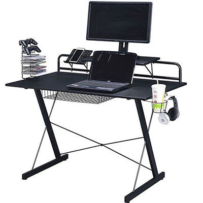 Gaming Computer Desk Setup w/Organizers